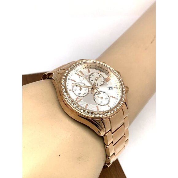 Timex Women's Watch TW2V57900 Quartz Chronograph Silver Dial Rose Gold 38mm - Picture 6 of 15